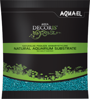 Гравий для аквариумов декоративный Aquael AQUA DECORIS бирюзовый 2-3 мм., 1 кг