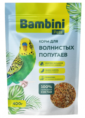 Bambini Pets Корм для волнистых попугаев, 400 г