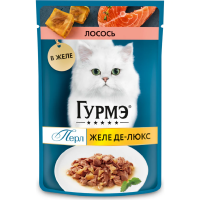 Gourmet Perle Желе-Де-Люкс (лосось в роскошном желе), 75 г в зоомагазине Лепшы Сябар