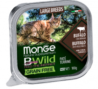 Monge BWild GF Cat Large Breeds (буйвол, овощи), 100 г х 16 шт. в зоомагазине Лепшы Сябар