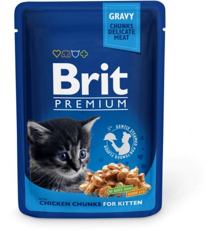 Brit Premium Cat Pouches for Kitten (курица), 85 г в зоомагазине Лепшы Сябар