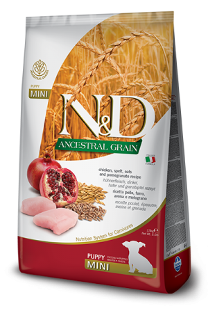 Farmina N&D Ancestral Grain Puppy Mini (курица, гранат) в зоомагазине Лепшы Сябар