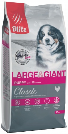 Blitz Puppy Large & Giant (курица) в зоомагазине Лепшы Сябар