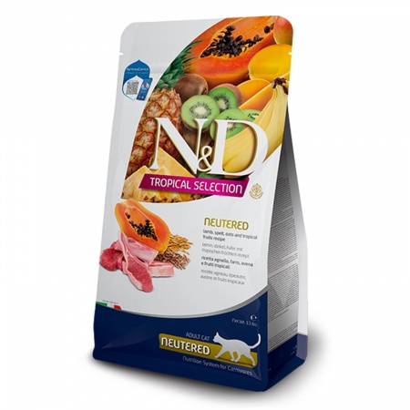 Farmina N&D LG Tropical Selection Neutered Cat (ягненок, тропические фрукты) в зоомагазине Лепшы Сябар