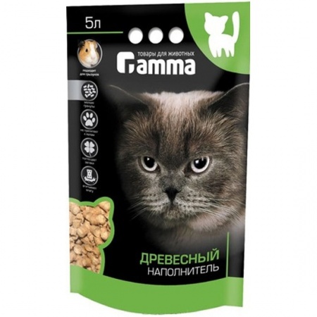 Gamma Наполнитель впитывающий древесный (мелкий) в зоомагазине Лепшы Сябар