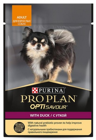 Pro Plan OptiSavour Dog (утка), 85 г в зоомагазине Лепшы Сябар