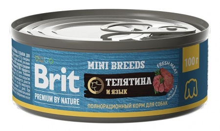 Brit Premium by Nature (телятина и язык), 100 г в зоомагазине Лепшы Сябар